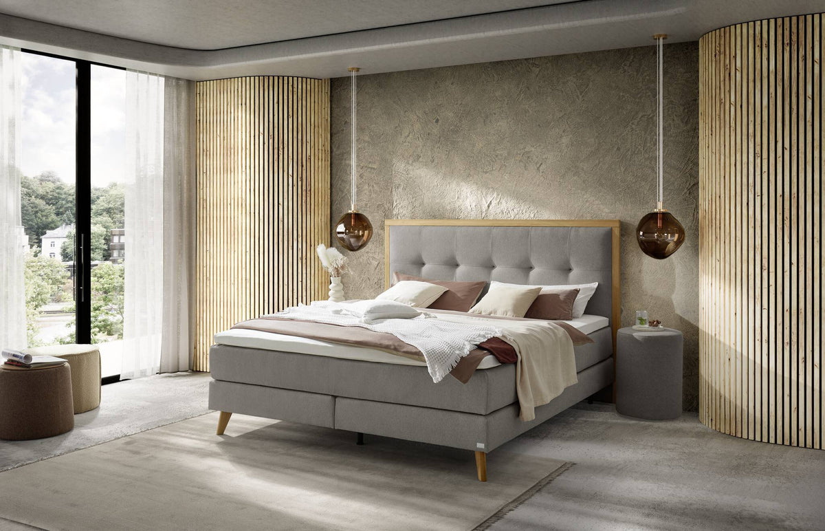 Hasena Marisol Boxspringbett – 140 x 200 cm, Lovely-Top, Pace grey