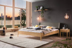 Hasena Pienza Bett mit Polsterkopfteil – 140 x 200 cm, 25 cm, Eiche bright, geölt