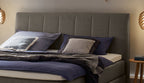 Hasena Fernanda Boxspringbett – 140 x 200 cm, Elegance-Top, Monet steel