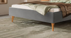 Hasena Elisa Polsterbett – 160 x 200 cm, Fusshöhe 25 cm, Eiche bright, geölt, Pace light grey