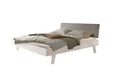 Hasena Vasto Bettgestell – 140 x 200 cm, Fusshöhe 20 cm, MDF weiss deckend, lackiert, Monet steel