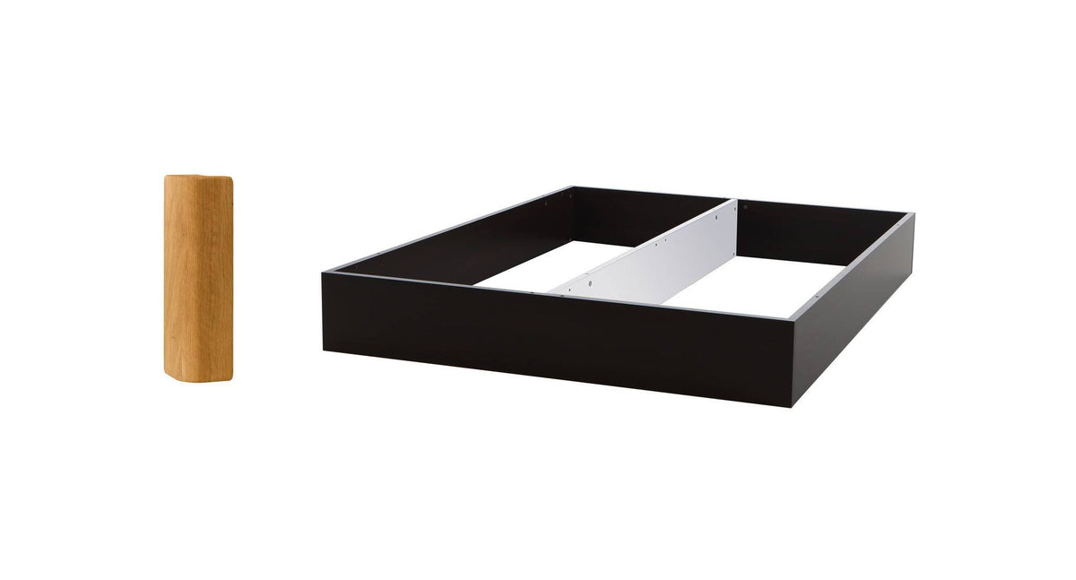 Hasena Practico-Rono Box 25 Bettschublade – 140 x 200 cm, 1 sektorig, Schwarz, Wildeiche natur, geölt