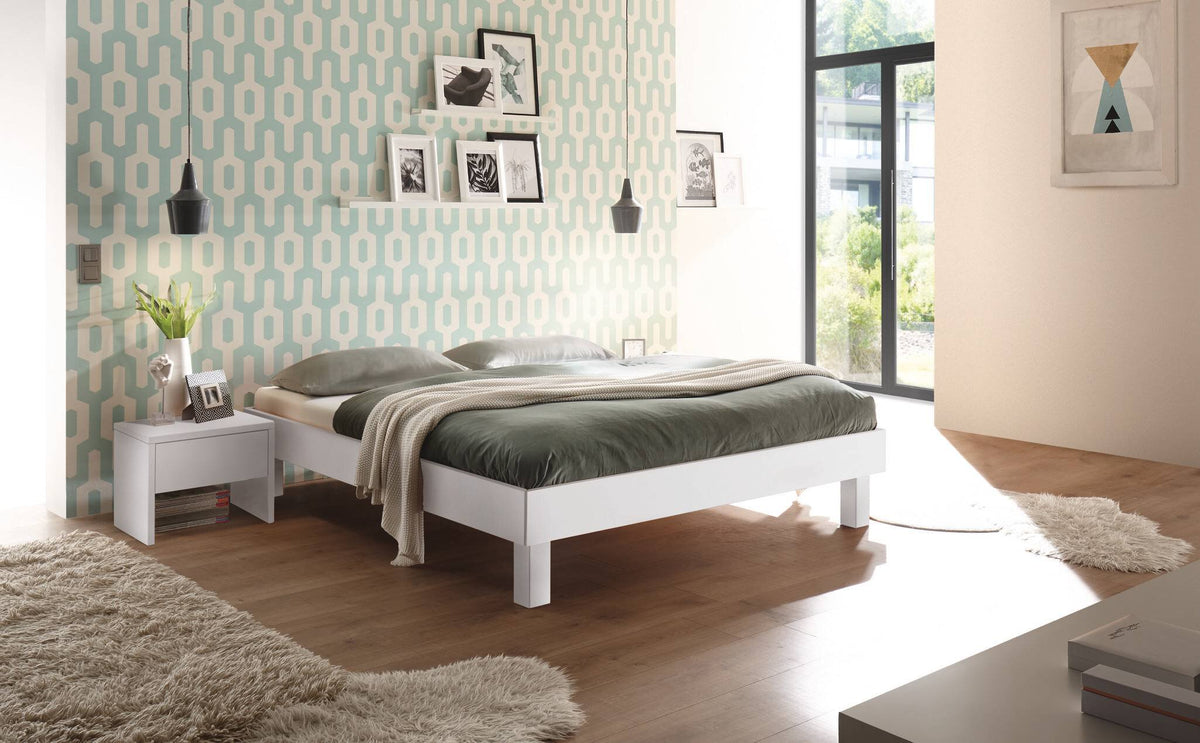 Hasena Rapallo Bettgestell – 90 x 200 cm, 25 cm, MDF weiss deckend, lackiert