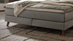 Hasena Ricarda Boxspringbett – 140 x 200 cm, Elegance-Top, Pace light grey