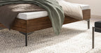 Hasena Donata Massivholzbett mit Polsterkopfteil – 160 x 200 cm, Fusshöhe 25 cm, Kernbuche natur, geölt, Pace light grey