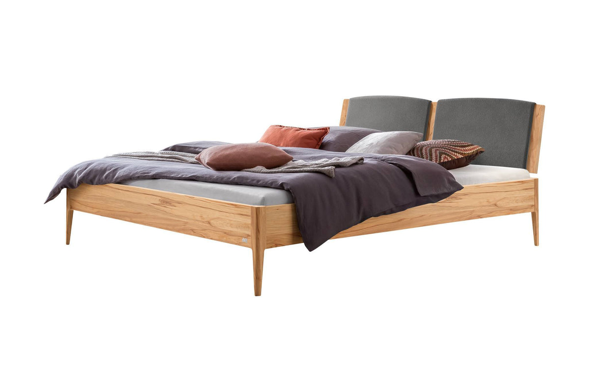 Hasena Pistoia Bett mit Polsterkopfteil – 140 x 200 cm, 20 cm, Wildbuche natur, geölt