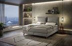 Hasena Ricarda Boxspringbett – 140 x 200 cm, Lovely-Top, Monet steel