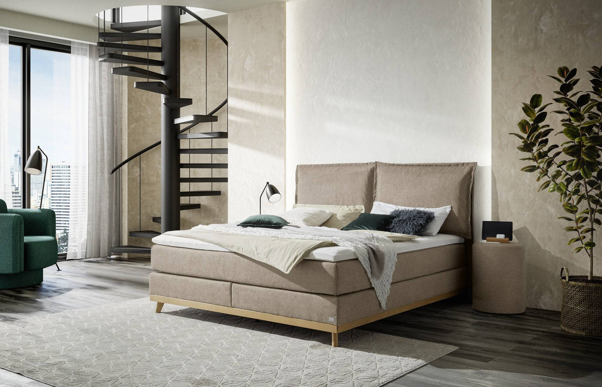 Hasena Imelda Boxspringbett – 140 x 200 cm, Lovely-Top, Pace sand