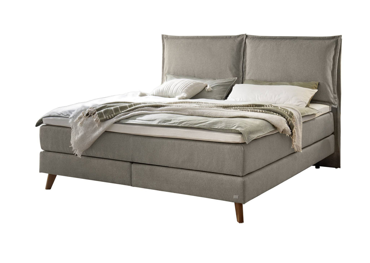 Hasena Ricarda Boxspringbett – 140 x 200 cm, Glamour-Top, Pace grey