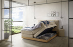 Hasena Pedrosa Boxspringbett mit Stauraum – 160 x 200 cm, Lovely-Top, Pace light grey