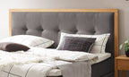 Hasena Alba Boxspringbett mit Stauraum – 180 x 200 cm, Glamour-Top, Monet steel