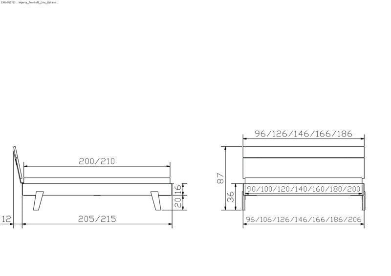 Hasena Imperia Bettgestell – 120 x 200 cm, 20 cm, MDF weiss deckend, lackiert