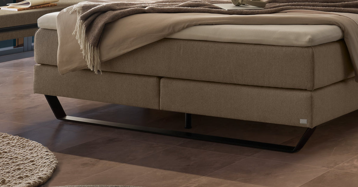 Hasena Ambra Boxspringbett – 160 x 200 cm, Glamour-Top, Pace sand