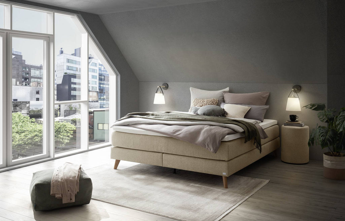 Hasena Beatriz Boxspringbett – 140 x 200 cm, Lovely-Top, Pace sand