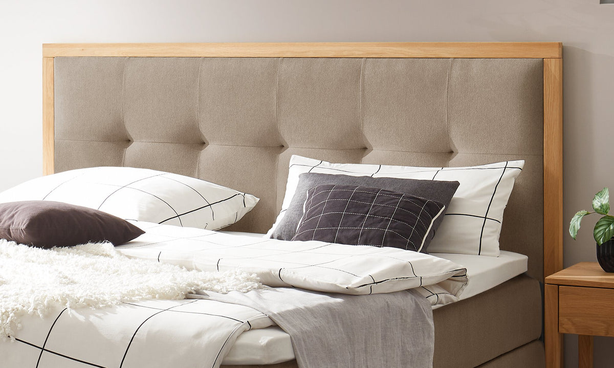 Hasena Alba Boxspringbett mit Stauraum – 180 x 200 cm, Glamour-Top, Pace grey