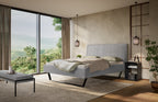 Hasena Juliana Polsterbett – 140 x 200 cm, 25 cm, Pace light grey