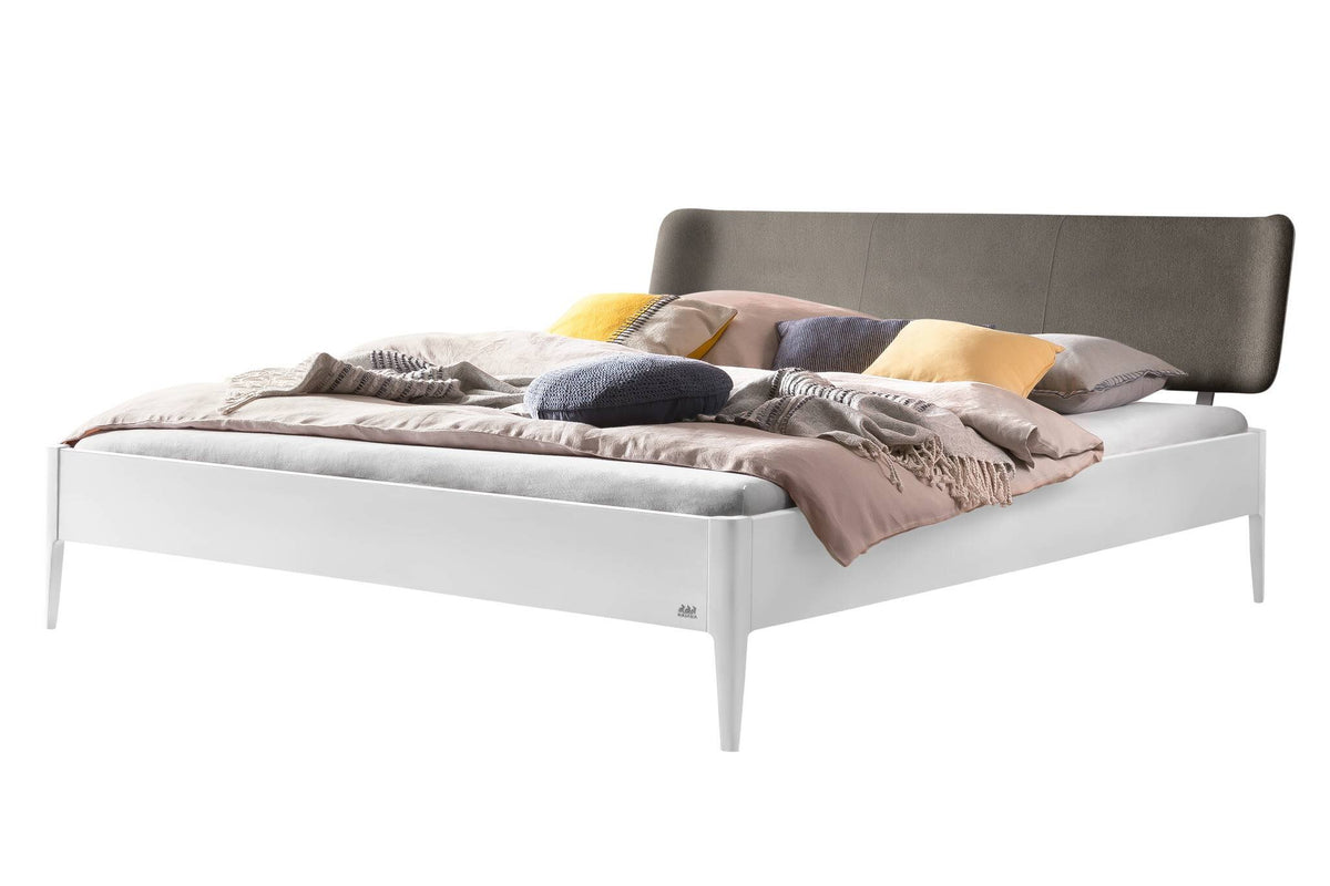 Hasena Pienza Bett mit Polsterkopfteil – 140 x 200 cm, 20 cm, MDF weiss deckend, lackiert