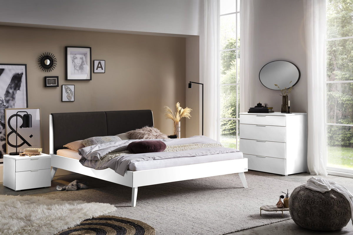 Hasena Nelo Bettfüsse – 25 cm, Buche weiss deckend, lackiert