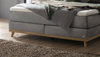 Hasena Stefania Boxspringbett – 140 x 200 cm, Elegance-Top, Pace light grey