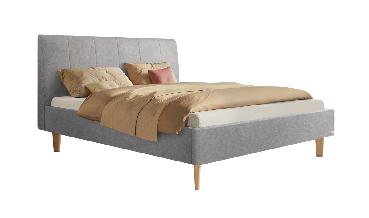 Hasena Leonor Polsterbett – 140 x 200 cm, 20 cm, Pace light grey