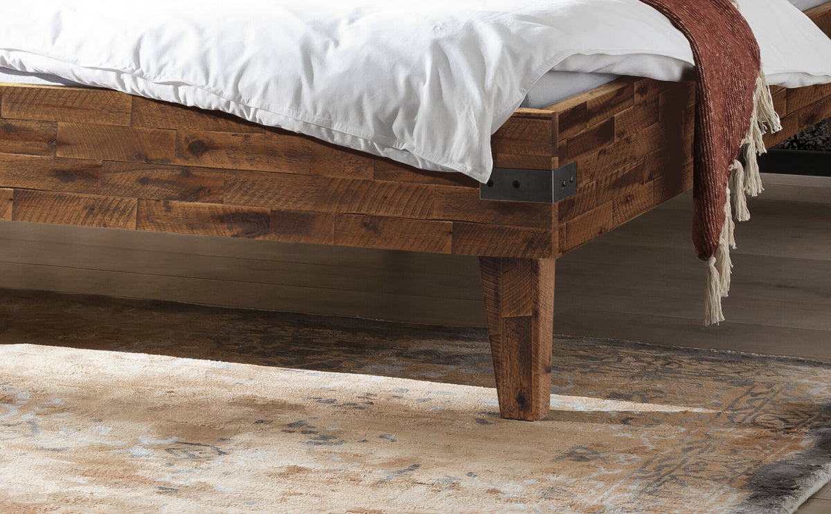 Hasena Aloa Massivholzbett – 100 x 200 cm, 20 cm, Akazie Vintage grey, lackiert