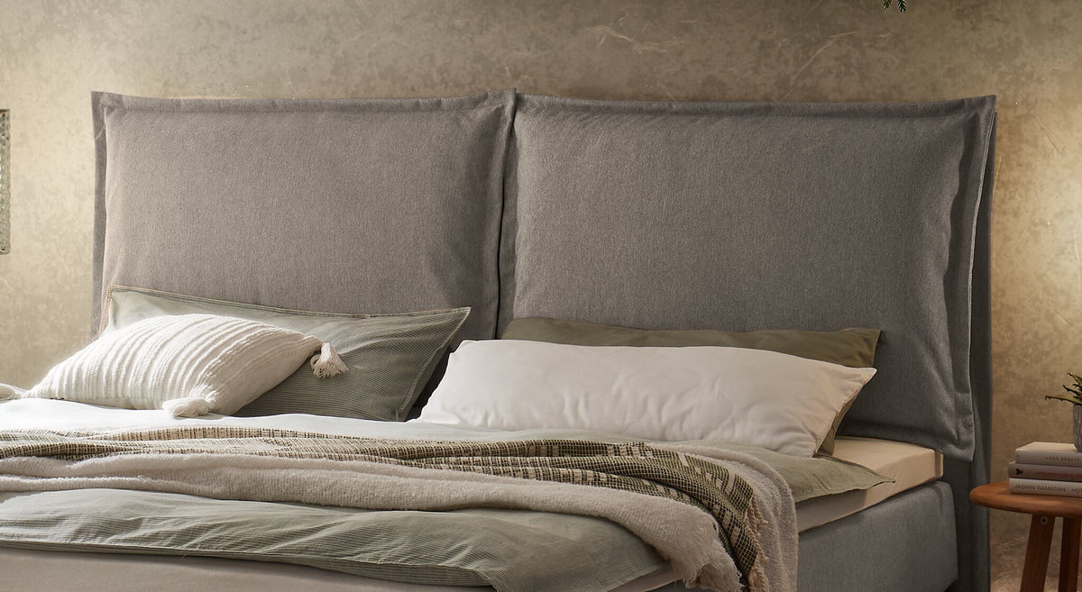 Hasena Ricarda Boxspringbett – 160 x 200 cm, Glamour-Top, Monet steel