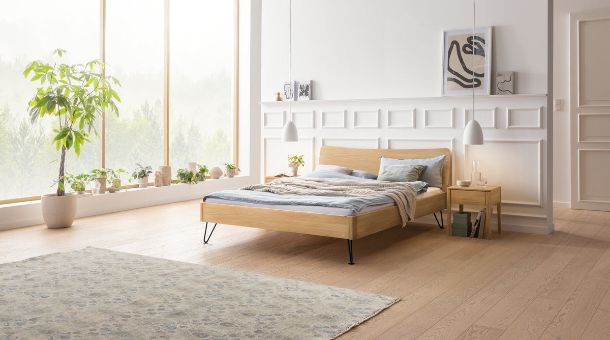Hasena Locarno Massivholzbett – 160 x 200 cm, Eiche bright, geölt