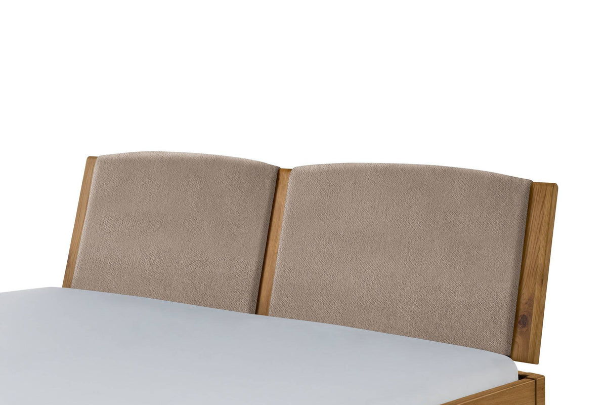 Hasena Comfy Polsterkopfteil – 140 cm, Wildeiche natur, geölt, 842-Pace sand