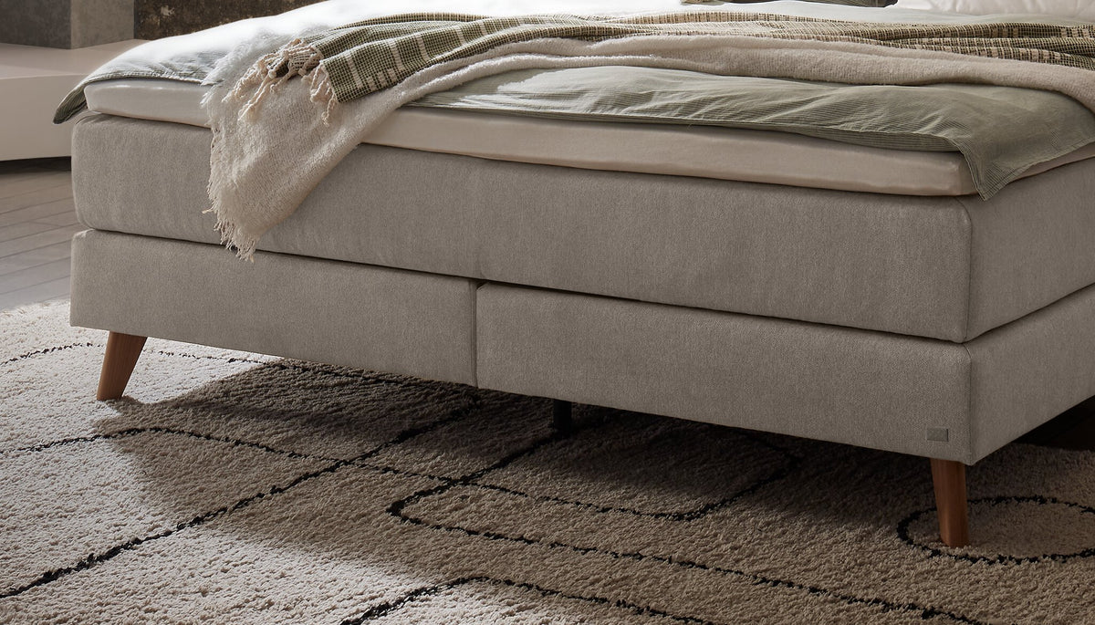 Hasena Ricarda Boxspringbett – 140 x 200 cm, Elegance-Top, Pace sand