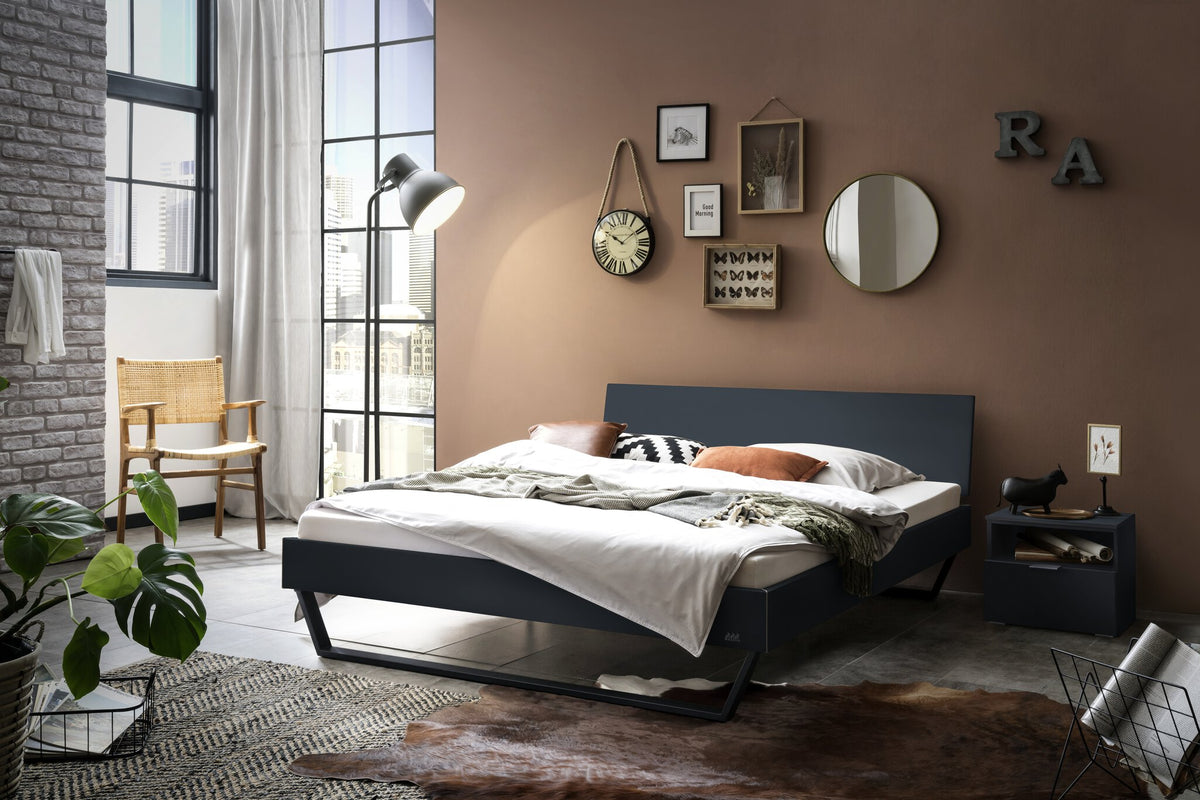 Hasena Gleva Bettgestell – 140 x 200 cm, 25 cm, Anthrazit