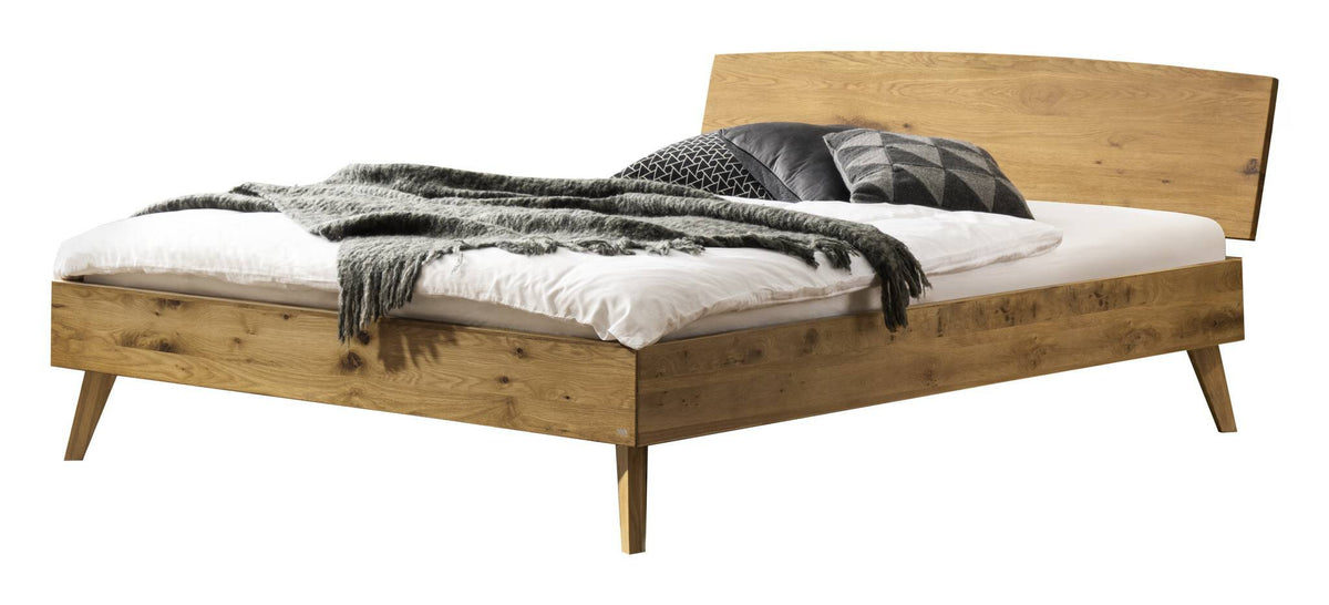 Hasena Sambuco Massivholzbett – 90 x 200 cm, 20 cm, Wildeiche natur, geölt