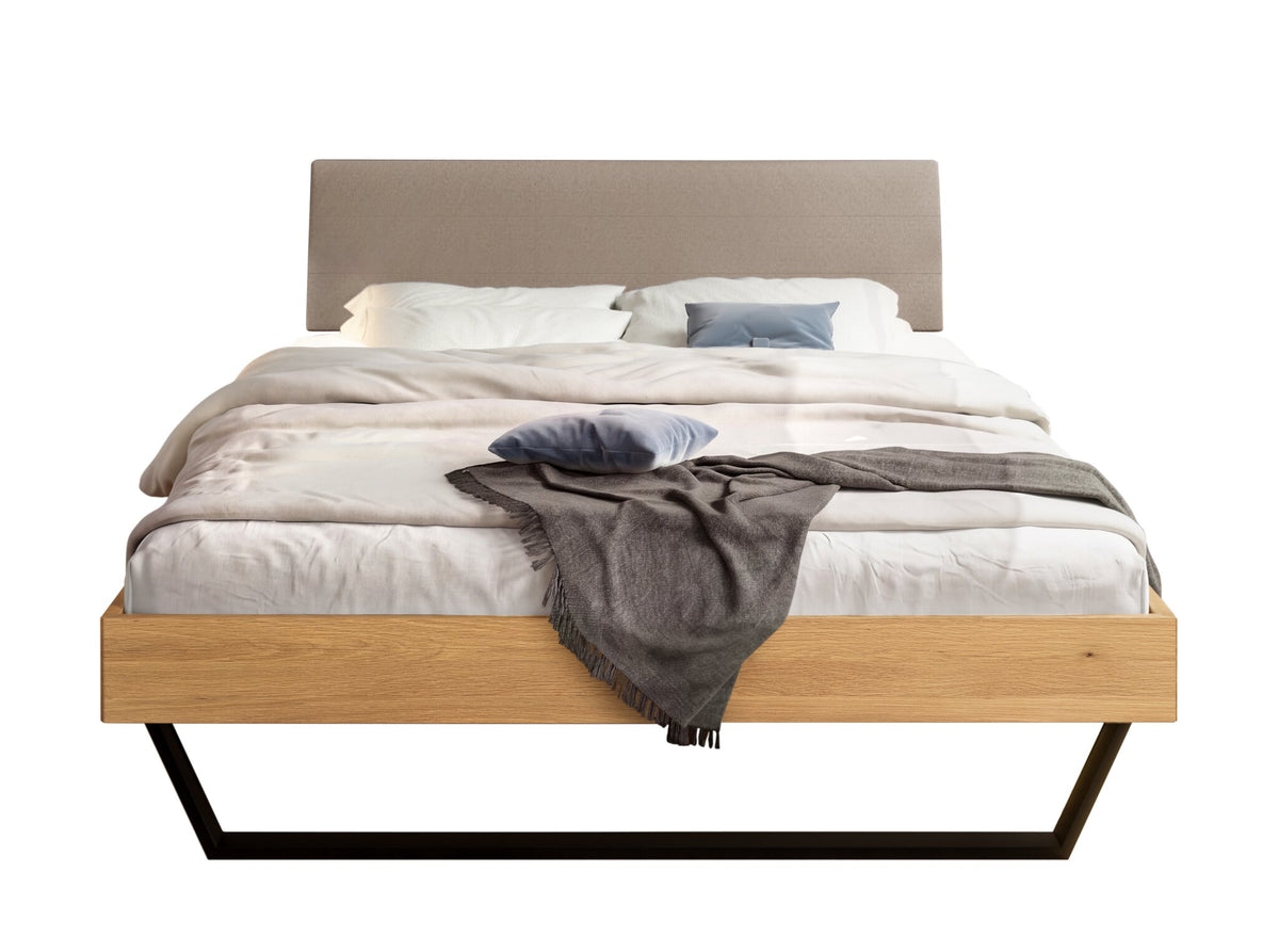 Hasena Ariana Massivholzbett – 140 x 200 cm, Fusshöhe 20 cm, Eiche bright, geölt, Pace sand