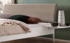 Hasena Sestola Bett mit Polsterkopfteil – 160 x 200 cm, Fusshöhe 20 cm, Eiche bright, geölt, 840-Pace light grey