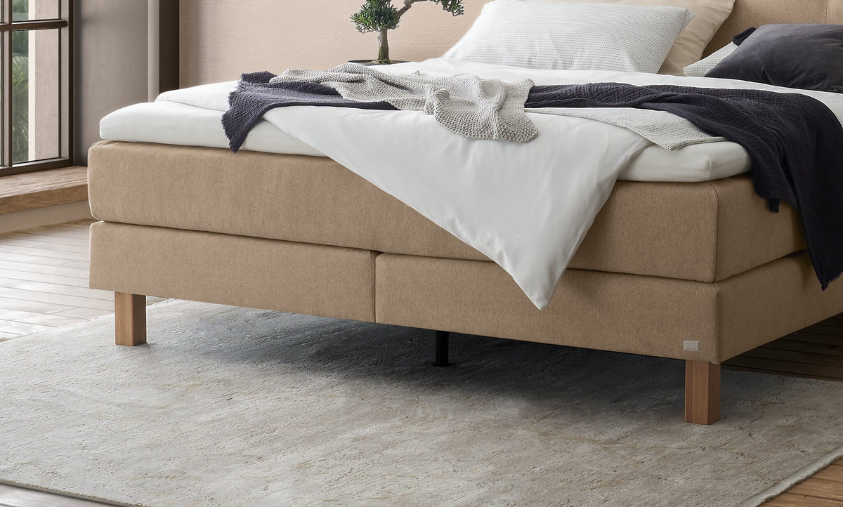 Hasena Solara Boxspringbett – 160 x 200 cm, Glamour-Top, Pace sand