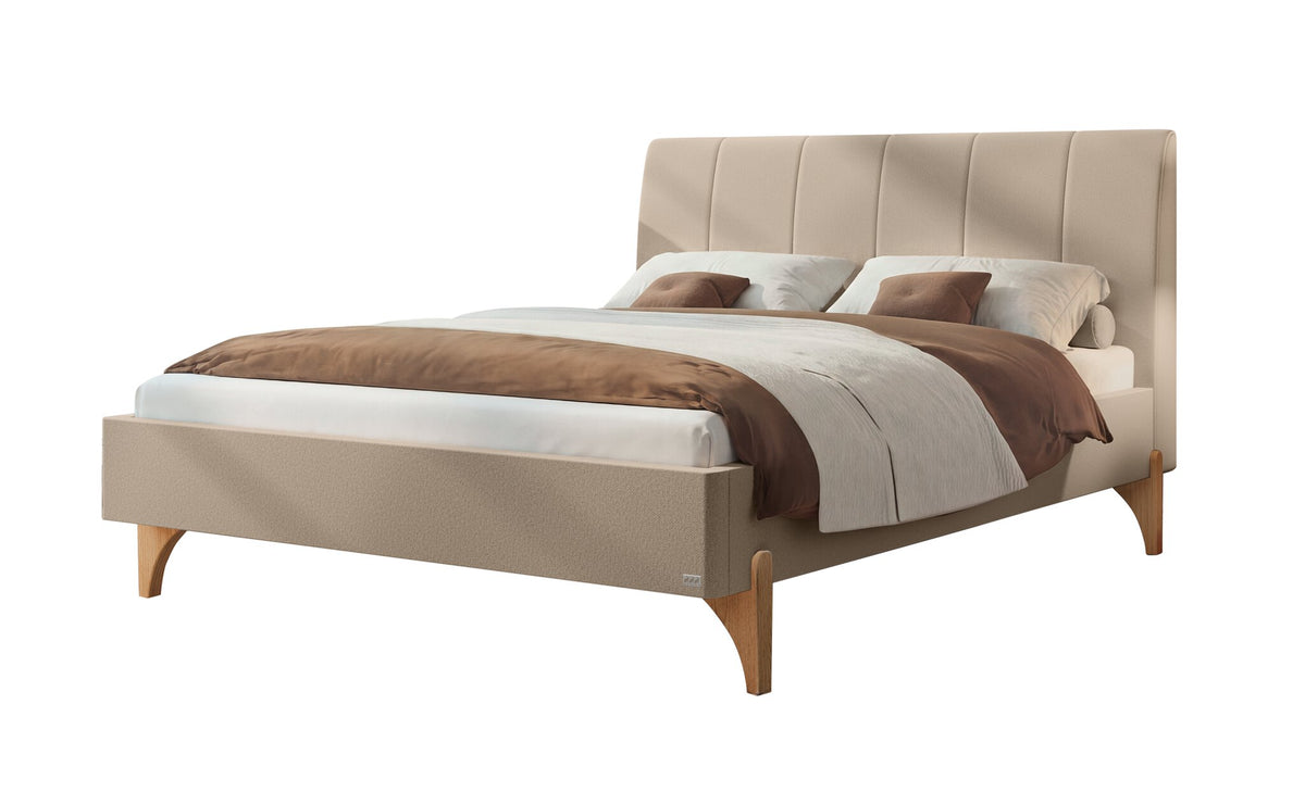 Hasena Renata Polsterbett – 140 x 200 cm, Fusshöhe 20 cm, Eiche bright, geölt, Pace sand