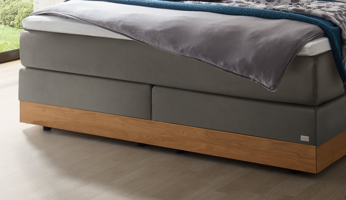 Hasena Pedrosa Boxspringbett mit Stauraum – 160 x 200 cm, Elegance-Top, Monet steel