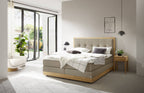 Hasena Alba Boxspringbett mit Stauraum – 160 x 200 cm, Lovely-Top, Pace sand