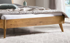 Hasena Mareto Massivholzbett mit Polsterkopfteil – 160 x 200 cm, Fusshöhe 25 cm, Wildbuche natur, geölt, 841-Pace grey