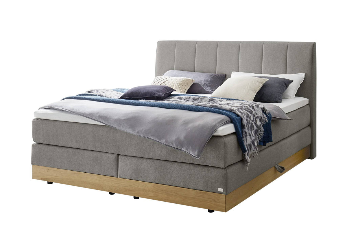 Hasena Pedrosa Boxspringbett mit Stauraum – 160 x 200 cm, Glamour-Top, Pace grey