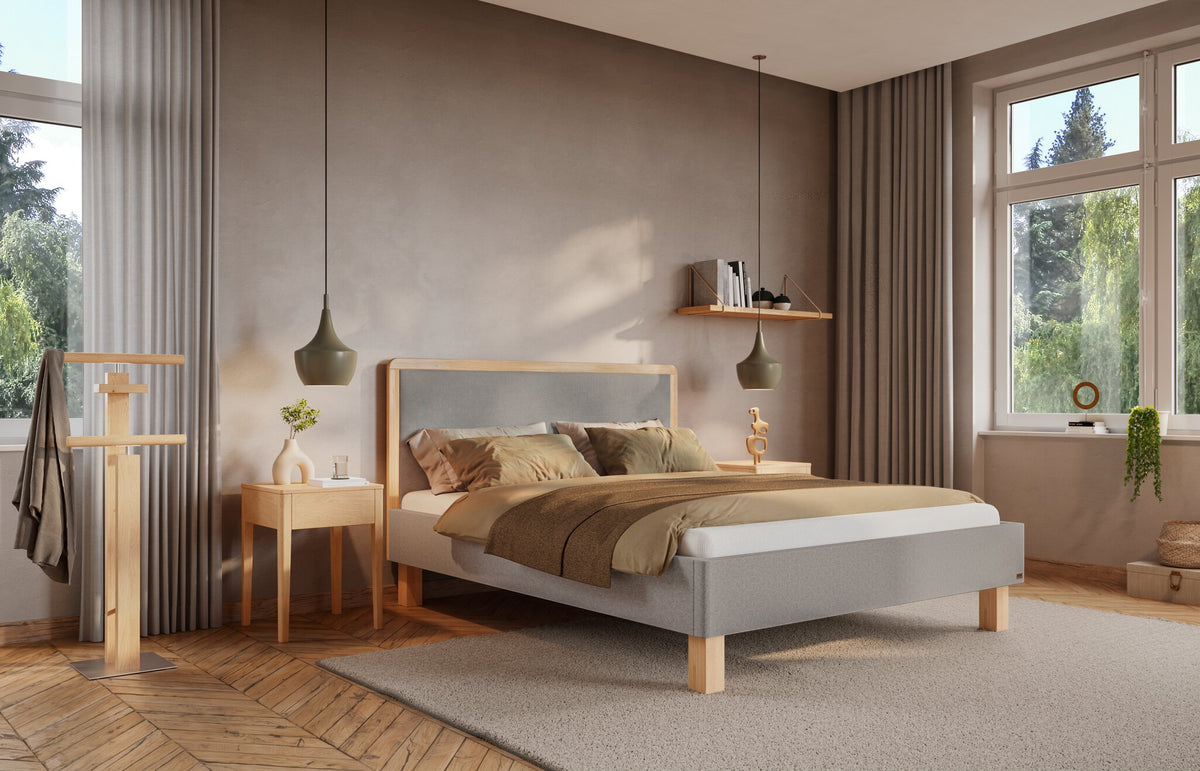 Hasena Amara Polsterbett – 140 x 200 cm, 25 cm, Pace light grey