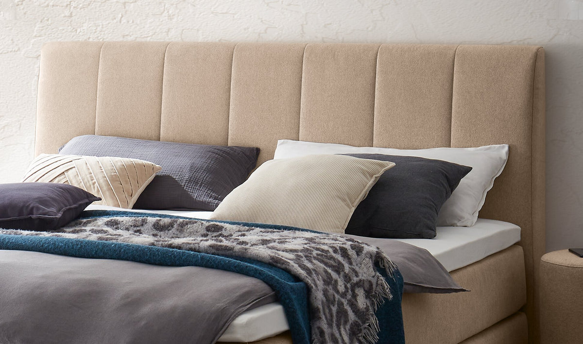 Hasena Pedrosa Boxspringbett mit Stauraum – 180 x 200 cm, Lovely-Top, Monet steel