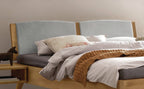 Hasena Fabro Bett mit Polsterkopfteil – 180 x 200 cm, Fusshöhe 20 cm, MDF weiss deckend, lackiert, 842-Pace sand
