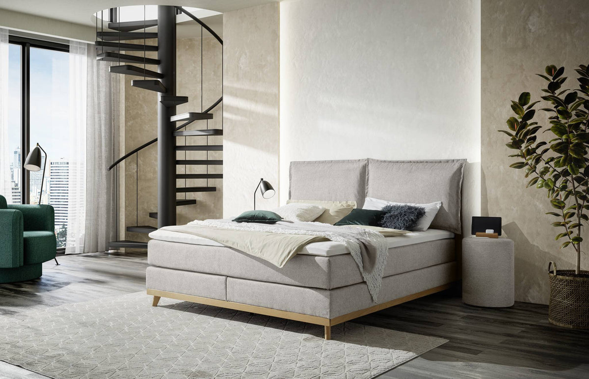 Hasena Imelda Boxspringbett – 140 x 200 cm, Lovely-Top, Pace light grey