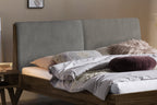 Hasena Simone Bett mit Polsterkopfteil – 160 x 200 cm, Fusshöhe 20 cm, Wildeiche natur, geölt, Pace sand