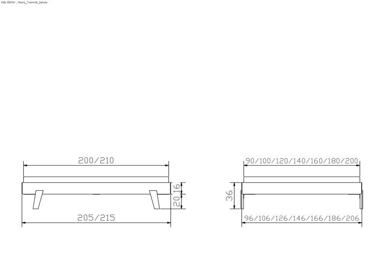 Hasena Molino Bettgestell – 100 x 200 cm, 25 cm, MDF weiss deckend, lackiert