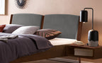 Hasena Pistoia Bett mit Polsterkopfteil – 160 x 200 cm, 20 cm, Wildeiche natur, geölt