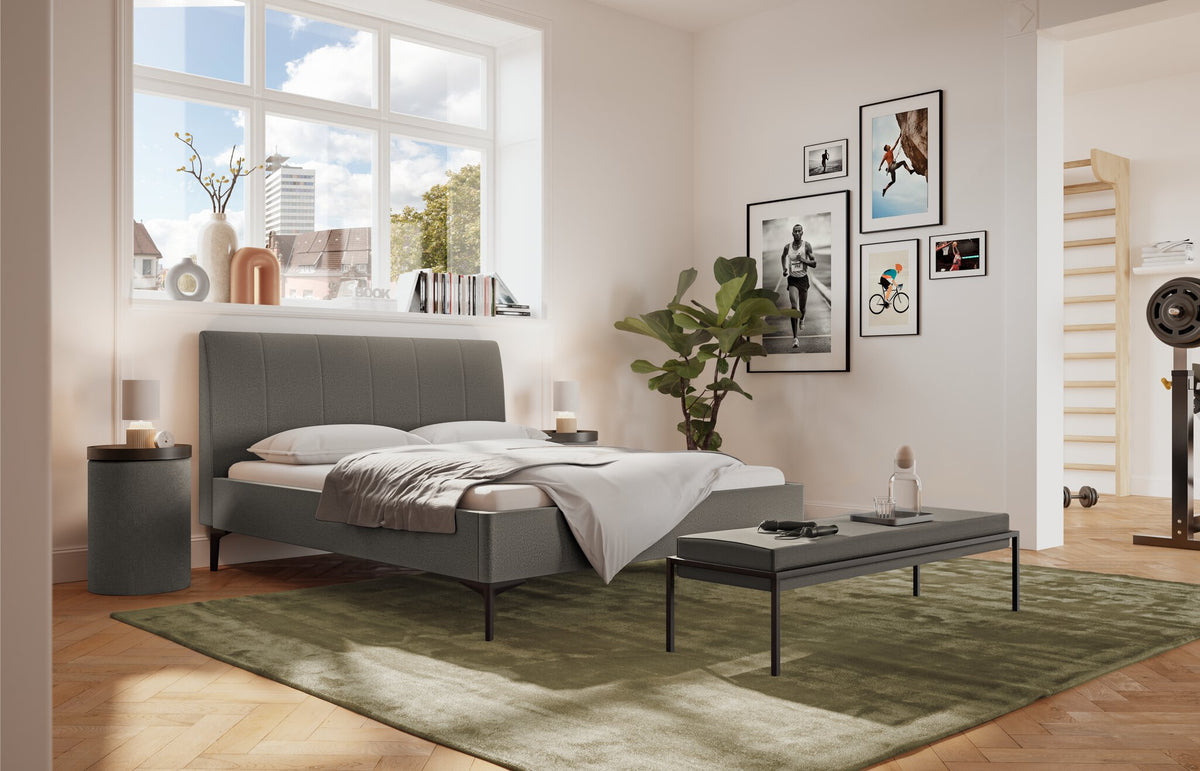Hasena Carlinda Polsterbett – 140 x 200 cm, 25 cm, Pace grey