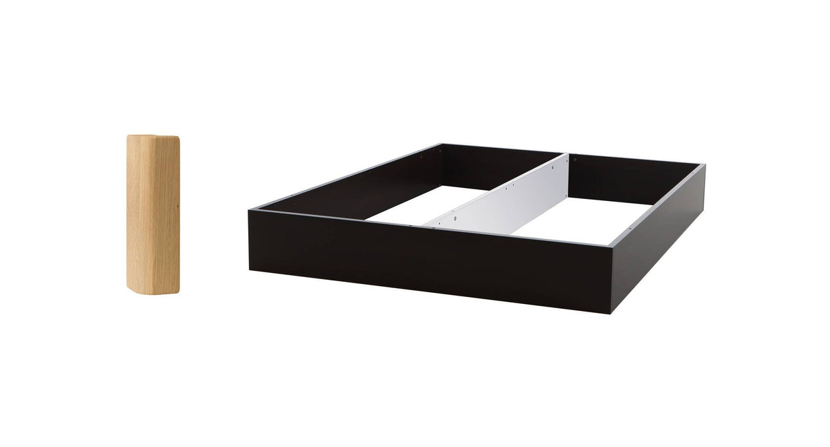 Hasena Practico-Rono Box 25 Bettschublade – 140 x 200 cm, 1 sektorig, Schwarz, Eiche bright, geölt