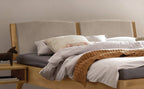 Hasena Fabro Bett mit Polsterkopfteil – 180 x 200 cm, Fusshöhe 20 cm, Nussbaum, geölt, 840-Pace light grey