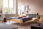 Hasena Comfy Polsterkopfteil – 160 cm, Nussbaum, geölt, 835-Monet steel